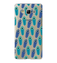 PrintiFy Samsung Galaxy A7 ile Uyumlu 1mm Slim Fit Nazar Boncuğu 4 Baskılı Şeffaf  Kılıf