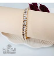 Zirkon 5*2,5 Taşlı Pirinç Bileklikler 18+2 Cm Uzatma Payı - Kbl0116