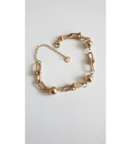 ÇELİK BİLEKLİK TİFFANİ 316L  TOPCUK DETAYLI 14 AYAR GOLD RENGİNDE 16+6 CM KARARMAZ FMACCESORİES