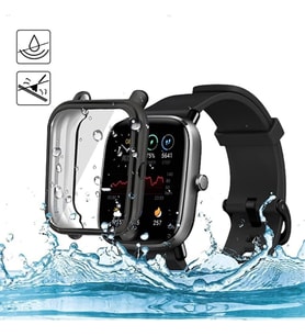 Amazfit GTS 2 ile uyumlu Silikon Siyah Ekran Koruma Kılıf Tam Kaplayan Amazfit GTS 2 ile uyumlu Pastiche Koruma Kılıf