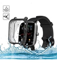 Amazfit GTS 2 ile uyumlu Silikon Siyah Ekran Koruma Kılıf Tam Kaplayan Amazfit GTS 2 ile uyumlu Pastiche Koruma Kılıf