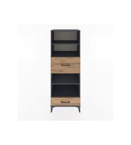 Hyperion Dolap 4 Raflı 2 Çekmeceli 60x44x163 Antrasit-Çam