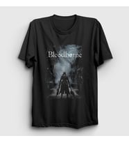 Presmono Unisex Siyah Poster The Hunter Bloodborne T-Shirt 551007tt