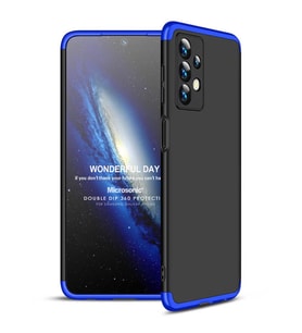 Microsonic Samsung Galaxy A13 4G Kılıf Double Dip 360 Protective Siyah Mavi (Siyah-Mavi)