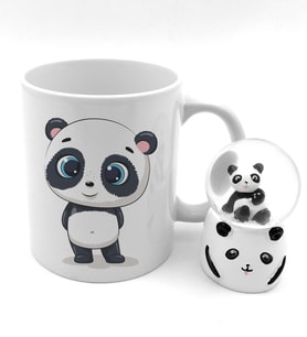 Sevimli Işıklı Panda Mini Kar Küresi & Panda Tasarım Kupa
