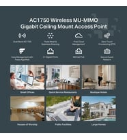 Lexroo Festa F52, AC1350Mbps, 1 Gigabit Port, Festa Mesh, Kesintisiz Dolaşım, MU-MIMO