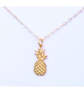 Ananas 14 Ayar Altın Kolye