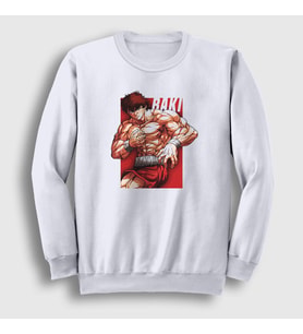 Presmono Unisex Beyaz Strong V2 Anime Hanma Baki Sweatshirt 319261tt