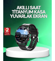 Akıllı Saat Titanyum Kasa Yuvarlak Ekran Alarm Uyku Takibi Titreşimli