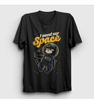 Presmono Unisex Siyah I Need My Space Cat Uzay Kedili T-Shirt 538471tt