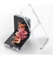 Samsung Z Flip 4 Şeffaf Korumalı Silikon Telefon Kılıfı & Kılıf