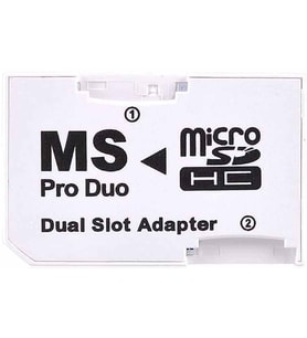 MS Pro Duo Memory Stick Pro Duo Adaptör Dual Slot Mikro SD Çevirici Memory Stick Kart Dönüştürücü (Beyaz)