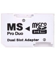 MS Pro Duo Memory Stick Pro Duo Adaptör Dual Slot Mikro SD Çevirici Memory Stick Kart Dönüştürücü (Beyaz)