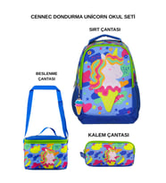 Cennec Dondurma Unicorn 3’lü Set – Sırt Çantası, Beslenme Çantası ve Kalem Kutusu