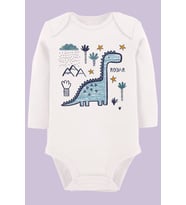 Organik Baskılı Pamuklu Unisex Bebek Body UZUNKOLE93