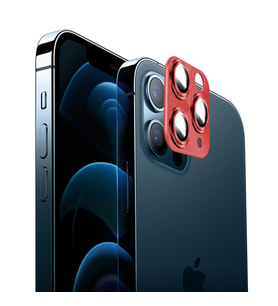 Binano iPhone 12 Pro 360 Metal Kamera Koruyucu Kırmızı