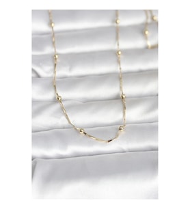Mey İthalat® CM 14K Gold Renk Kesme Çubuk Zincir Topçuklu Model 60 cm Kadın Kolye