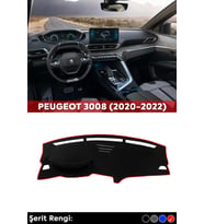Peugeot 3008 (2020-2022) 3d Torpido Koruma Kılıfı - Ön Göğüs Kaplama - Kırmızı Şerit