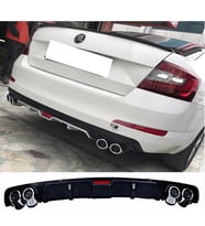 Skoda Octavia Siyah Difüzör 4 Krom Egzoz Görünümlü Difizör Arka Ek Body Kit