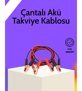Akü Takviye Kablosu 1200A İzoleli Büyük Maşalı 2m Dayanıklı