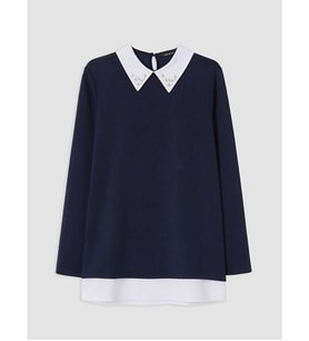 LCW EVERYDAY Lacivert Soft Touch Oversize Kadın Sweatshirt Tunik
