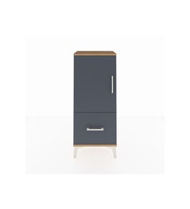 Arges Komodin 2 Raflı Tek Çekmeceli Tek Kapaklı 44x30x106 Çam-Antrasit