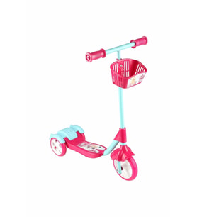 Pembe Sepetli Frenli 3 Tekerlekli Scooter