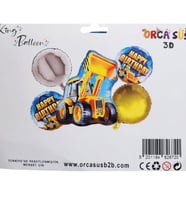 İnşaat Teması Kepçe Happy Birthday 5 li Folyo Balon Set