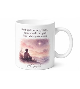 Gizli Hayranınızdan Notlu Seni Uzaktan Seven Hediyelik Kupa Bardak Hediye