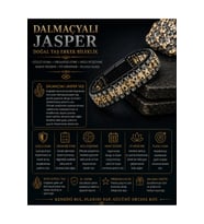 Sertifikalı Dalmaçyalı Jasper Siyah Hematit Silindir Kesim Kilitli Doğal Taş Deri Erkek Bileklik