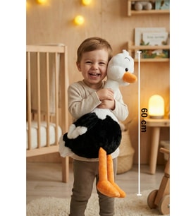 Yumuşacık Sevimli Deve Kuşu Büyük Boy Peluş Oyuncak 60 Cm