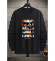Unisex Cosplay Haikyuu Bisiklet Yaka Sweatshirt (Siyah)