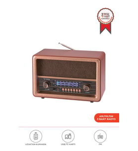 Torima D56 Ahşap Nostaljik Uzaktan Kumandalı Bluetooth Hoparlör – Radyo, USB/TF, TWS, Şarjlı