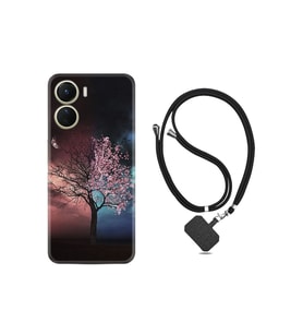 Vivo Y16 Kılıf Ipli Boyun Askılı Desenli Silikon Heaven Tree 1859