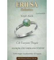 Sertifikalı Alerjik Cilt Enerji Yüzüğü – Yeşil Akik Ayarlanabilir İnce Kasa Boğa Başak Yengeç Burcu (Çok Renkli)