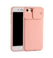iPhone SE3-SE2 İPhone 8-7 Kılıf Kamera Kapatan koruyucu Sürgülü Kılıf-(5775) - ETC7254-1075 (Kırmızı)