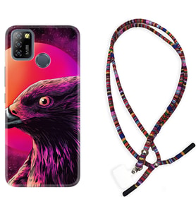 INFINIX Smart 4 5 6 Zero 8 S5 Pro Kılıf Boyun Asklı Rasta Silikon Red Eagle 1752