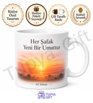 Gün Doğumu Temalı Motivasyon Baskılı Kupa Bardak Hediye