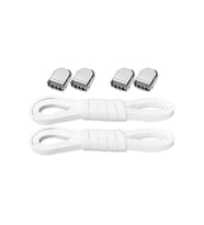 Akıllı Kilitli Ayarlanabilir Beyaz 6 MM Lastik Pratik Bağcık 1 Çift
