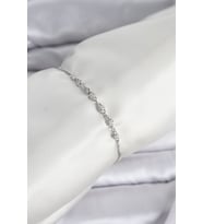 Gümüş Renk Zincir Model Zirkon Taşlı Pirinç Asansörlü Kadın Bileklik 5886 - HPSBYI2128-571