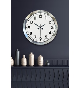 36 Cm Krom Metal Standart Duvar Saati
