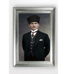 Gümüş Çerçeveli Atatürk Tablo cv697
