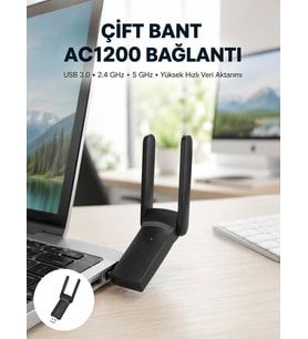 USB WiFi Adaptör – 1200 Mbps Hız