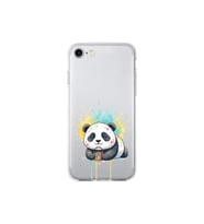 iPhone 7 ile Uyumlu Splash Panda Tasarımlı Şeffaf Silikon Kılıf