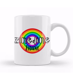 Zinedine Zidane  Retro Rainbow Style Kupa Bardak Porselen