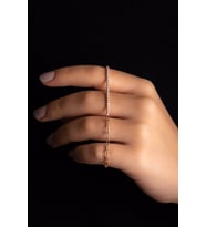 Zirkon Taşlı Rose Altın Kaplama Kadın Gümüş  Bileklik 925 Ayar Gümüş