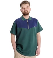 Mode XL Büyük Beden Erkek T-shirt Polo FRAGMENTED 23325 Nefti