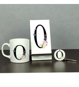 O Harfi Üçlü Set (Kupa + Telefon Standı + Anahtarlık)