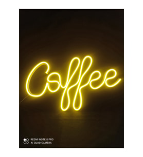 Yazılı LED Dekor 40x23 cm Sarı Renk 3D Baskı Büyük Boy (Krem)