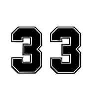 Dış Kontürlü 33 Numara Sayısı Sticker Yapıştırma